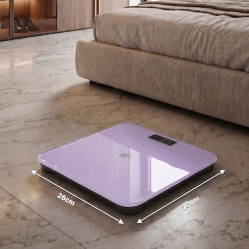 Image of Cult Active body Weighing scale, LCD display, Weight Machine, 180 Kg, Batteries included, Tempered Glass Platform, Ideal for Home Use, Pink.