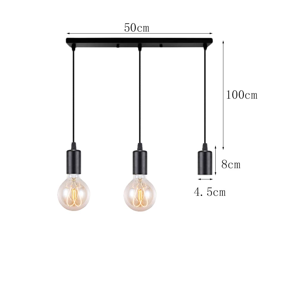 Lampada a ragno moderna nero Lampadario a sospensione metallo, illuminazione industriale a soffitto, lampadario E27 3 luci per soggiorno ristorante camera da letto sala da pranzo