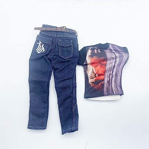  Action Figure Clothes  Action Figure Clothing 1/6 Scale Male Clothes,Men's T-Shirt And Tean For 12Inch Male Action Figure Body Doll（ Grey To Black） #TOP5