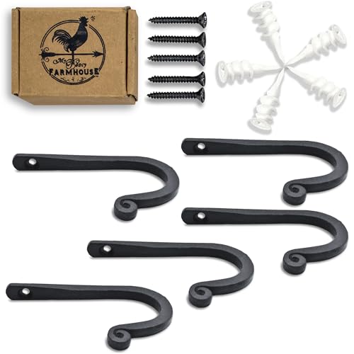 My Fancy Farmhouse Larger Railroad Spike Cast Iron Hooks (10 Pack) Handmade Blacksmith thumb #8