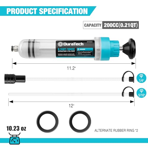 Duratech DT704001 200Cc Fluid Extractor Automotive, Fluid Pump With Long Extension Tubes, Oil Syringe thumb #1