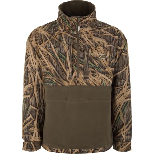 Drake MST Camo Eqwader 1/4 Zip Jacket, MOOSG, Medium