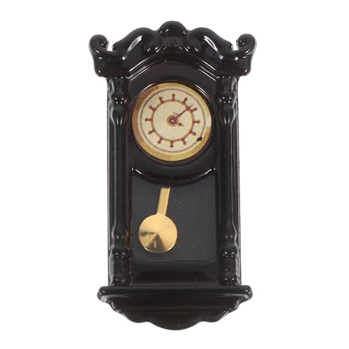 UPKOCH Miniature Dollhouse Wall Clock: Retro Tiny Hanging Pendulum Clock