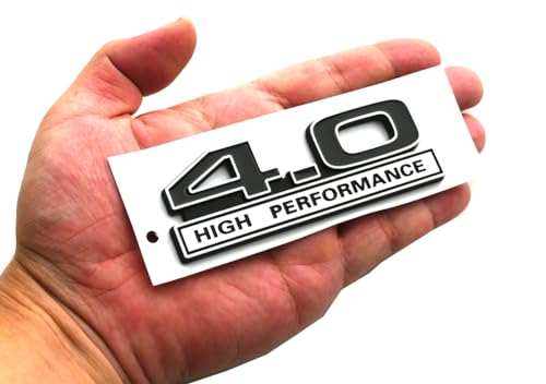Image of 2pcs 4.0 Liter V6 High Performance Engine Emblems Badge 3D Decals Stickers Cars Trucks (Chrome Black)