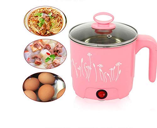 Sankirtan Multi-Purpose Kitchen Mini Electric Cooker Steamer Pots for Making Noodles,Rice Porridge with Glass Lid and Handle (Size 1.8 L, Multicolor)