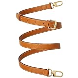 RICLVS Genuine Vachetta Leather Crossbody Strap Genuine Leather Adjustable Replacement Strap for Shoulder Bag Handbag Purse (Beige Yellow)