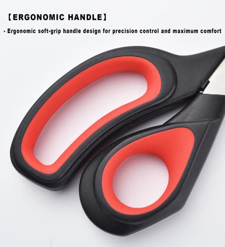 Meuut 9.5 Inch Multipurpose Scissors Fabric Scissors -2 Pack Heavy Duty Sewing Shears Tailor Scissors For Fabric Leather Ribbon Cardboard Cutting Scissors #TOP2