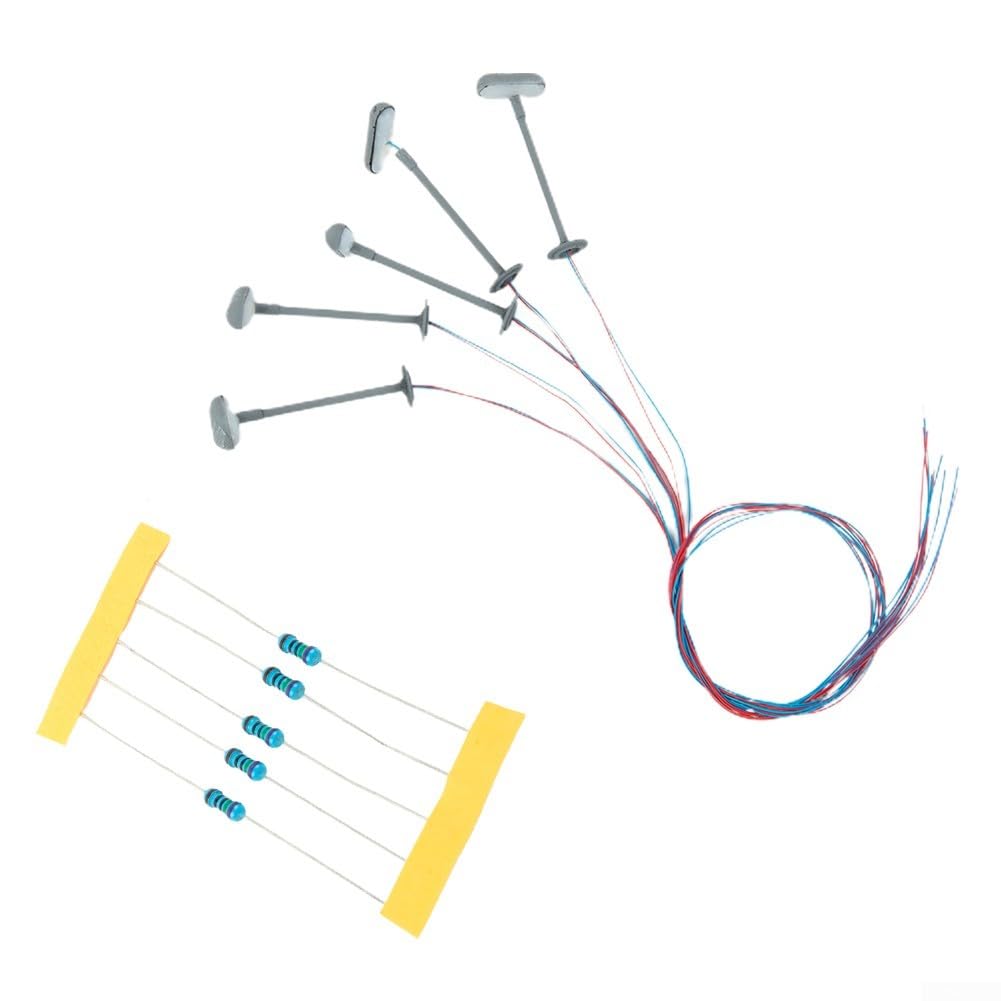 N Gauge Model Railway LED Lattice Mast Lights 36mm Metal Suitable for Track 6626 Platform Layout Accessories with 3V DC AC Power Compatibility and Series Resistors