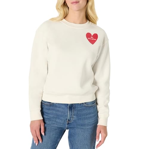 Image of Amazon Essentials x Sofia Grainge Women's Relaxed Fit Boxy Drop Shoulder Crewneck Sweatshirt