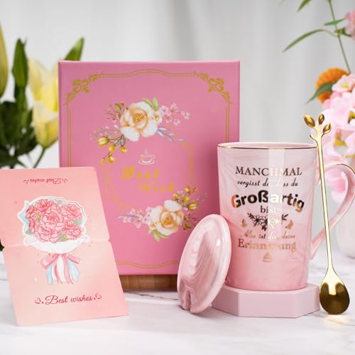 Geschenke für Frauen, Geburtstagsgeschenk für Frauen Tasse 400ml, Geschenk Freundin Geschenk Frauen Geburtstag Rosa Marmor Kaffeetasse… – Ansicht 6