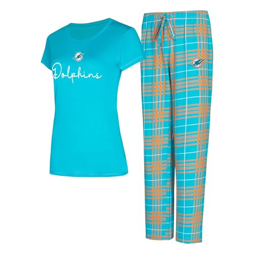 Concepts Sport Women's Miami Dolphins Vector T-Shirt & Flannel Pants Sleep Set