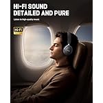 Picun NC60 Hybrid Active Noise Cancelling Headphones, Foldable Wireless Over Ear Bluetooth 5.4 Headphones, 80H Playtime, Transparency Mode, Stereo Bass, Custom EQ via App for Travel Home Black - Image 4