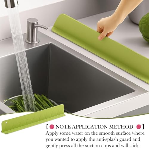 Image of Silicone Sink Splash Guard for Kitchen & Bathroom, Water Splash Protector with Strong Suction Cup, Keeps Clothes & Countertop Dry, Flexible Silicone Sink Guard, Anti-Splash Wall (Pack of 1)