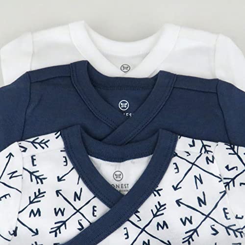 Image of HonestBaby Baby 3-Pack Organic Cotton Long Sleeve Side-snap Kimono Bodysuits