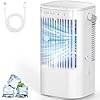 Portable Air Conditioners, 4-in-1 Mini Small Air Conditioner Evaporative Air Cooler Fan with 1000ml Water Tank, 3 Speeds & 7 LED Lights, Personal Mini AC with Timer for Bedroom, Desktop, Home, Office