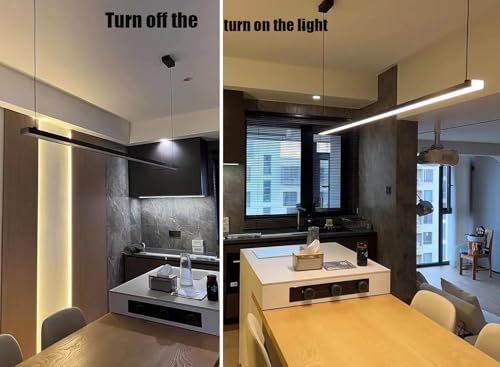 Suspension LED dimmable blanche avec télécommande pour éclairage chic de salle à manger