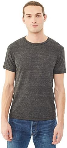 Alternative Mens Drop Neck Eco-Jersey Crew T-Shirt Small Eco Black
