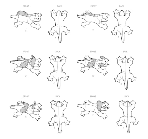 SIMPLICITY SS9876OS Plush Dinosaurs and Dragons by Carla Reiss Design OS (ONE Size), Multicoloured - Image 4