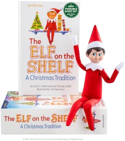 The Elf on the Shelf Box Set - Poseable Boy Scout Elf with Blue E...