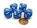 Set of 5 D10 10-Sided 20mm Opaque RPG Dice - Blue with White Numbers