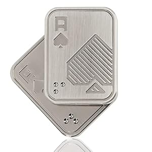 Lesome Metal Poker Fidget Slider,Metal Poker Push Card Fidget Slider Stress Relief Toy Valentines Day Gifts for Kids