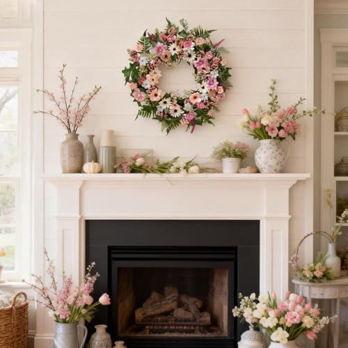 60% Off TEMPUS Spring Daisy Wreath – 22 Inch Decor - Image 6