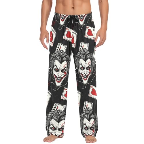 Mens Pajama Pants Pajama Bottoms Lightweight Basics Sleep Pj Lounge Pant Cartoon Joker Cards pattern2