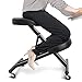 Todeco - Chaise à Genoux Ergonomique, Hauteur Chaise Bureau Réglable en PU Cuir, Tabouret Posture Droite Ajustable, Hauteur: 49 à 60 cm, pour la Maison et Le Bureau