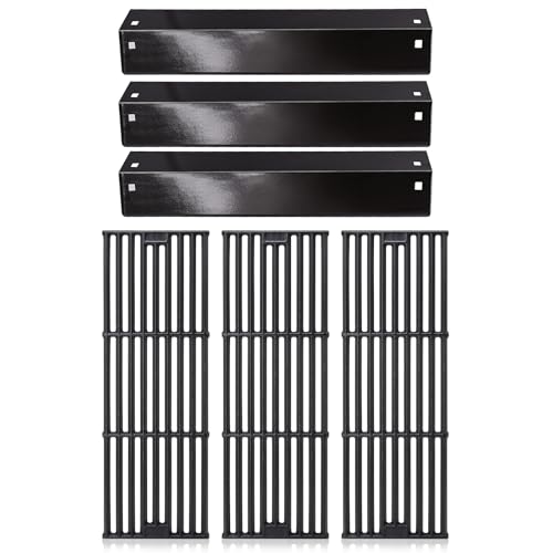 Criditpid Grill Replacement Parts for Char Griller 5050 5650 3001 3030 5072 4000 King Griller 5252 Grill Models Cast Iron Grill Grates and Heat Plates Tent for Char-Griller Replacement Parts