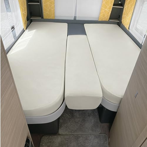 Erwin Müller Spannbettlaken 3er-Set für Wohnmobil oder Wohnwagen - Heckbett, wollweiß Größe 70x190 cm - 85x210 cm (2X) + 35x130-50x145 - Multi-Stretch Jersey