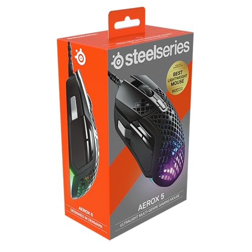 SteelSeries Aerox 5 - Holey RGB Gaming Mouse - Ultra-lightweight Water Resistant Design - 18K DPI TrueMove Air Optical Sensor - image 6