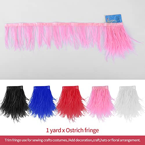 Orlo sfrangiato con piume di struzzo finte, con