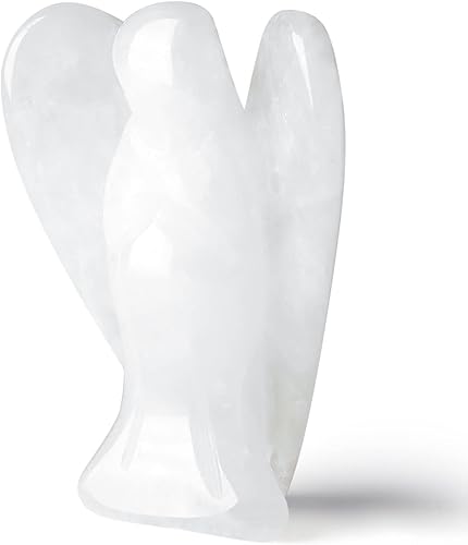 Miniatura 1 de QINJIEJIE Cristales de ángel de cristal transparente tallados, decoración de ángel guardián, piedra preciosa pulida, estatua de cristal curativo,
