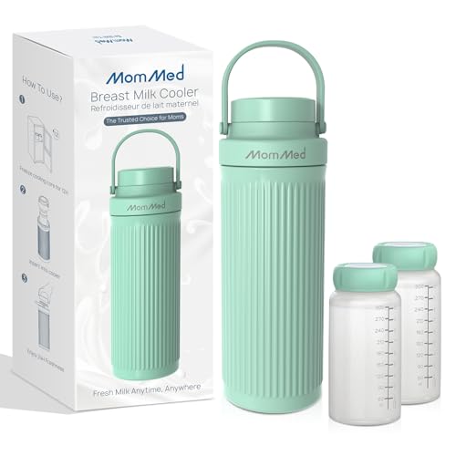 MomMed Breast Milk Cooler, Upgraded Rapid Cooling to 43Β°F in 1 Hour, 24H Long-Lasting Cooling, Leakproof Portable Breastmilk Storage for Pumping Moms, Travel, Work, and On-The-Go TSA