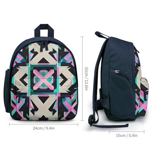 Line Pattern Backpack for Men Women, Durable Small Bookbag Lightweight Daypack for Travel, Hiking, Blue-style2