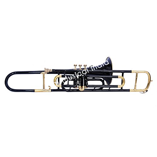 Reina latón hermoso y elegante válvula trombón BB negro excelente instrumento musical mi 026
