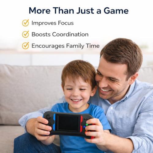 Image of Casaquin X7M Retro Video Game Console, 500 in 1 Games, Handheld Console with TV Output, Dual Controllers, 2 Player Gaming System, Portable for Kids and Family, Black, Standard Size