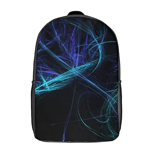 Sac à dos imprimé en 3D de 17 pouces bleu mode et décontracté