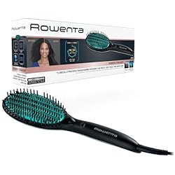 Rowenta Cepillo alisador Power Straight CF5820F0 - Cepillo especial para cabello muy rizado, con generador de iones y temperatura regulable hasta 200º, púas de gran sujeción desde la raíz