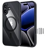 NIMASO iPhone 17 用 ケース 【MagSafe対応・カメラコントロールカバー付き・米軍MIL規格】PC背面 傷つき防止 黄変防止 指紋防止 いPhone17 ケース マグネット搭載 マグセーフ対応 耐衝撃 SGS認証 薄型 ストラップホール付き アイフォン17 対応（6.3インチ）氷星シリーズ ブラック NSC25F1678