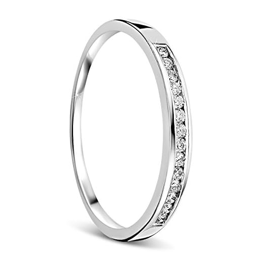 Orovi anillo de mujer compromiso/aniversario 0.10 Quilates diamantes en oro blanco 18 kilates ley 750