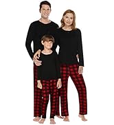 Ekouaer Familie Schlafanzug Weihnachten Pyjama Set für Damen Herren und Kinder Winter Loungewear ...