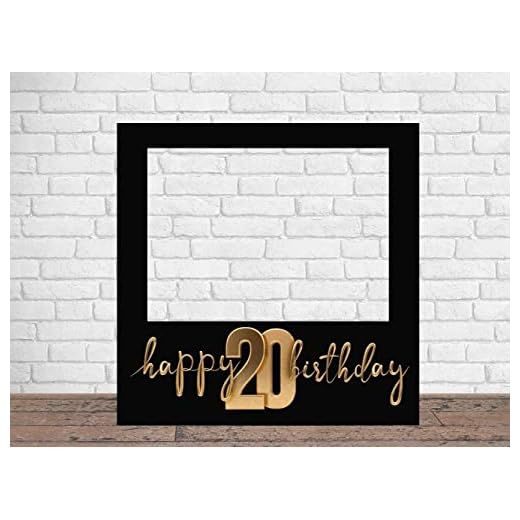 Oedim Photocall Happy 20 Birthday Sin Estrellas, 100x100cm, Dorado YNEGRO