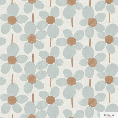 Tempaper x Novogratz Textured Powder Blue Flower Power Removable Peel