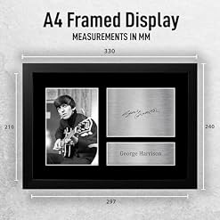 HWC Trading FR A4 George Harrison The Beatles Cadeaux Imprimé Signé Autographe Photo pour les fans de musique – A4 Encadré - Les Beatles, Paul McCartney, John Lennon, RIngo Starr, George Harrison HWC Trading FR A4 George Harrison The Beatles Cadeaux Imprimé Signé Autographe Photo pour les fans de musique - A4 Encadré – Image 2