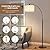 Luvkczc 71" Arc Floor Lamp for Living Room with Adjustable Lamp Head, Black Pole Lamp with White Shade, Standing Lamp with Foot Switch, Over Couch Arched Reading Light for Bedroom, Office, Study Room