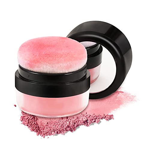 Loose Powder Blush Air Cushion Blush, Natural Blusher Face Blush Blush Cushion With Puff For Cheek, Soft Blusher Face Powder For Cheeks, Silky Smooth & High Pigmented, Easy To Blend & Carry (01# Coral Red) #TOP15