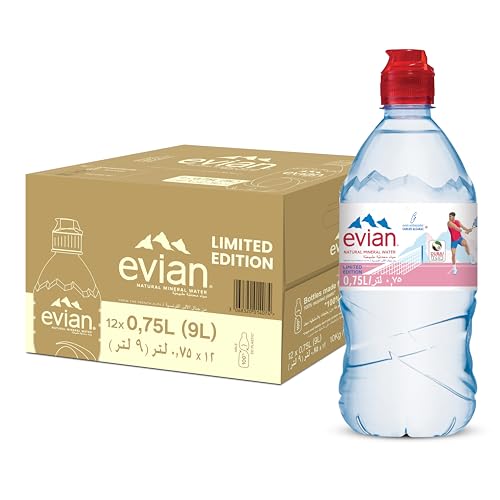 EVIAN Evian Natural Mineral Water Sports Cap 75cl (PACK OF 12)