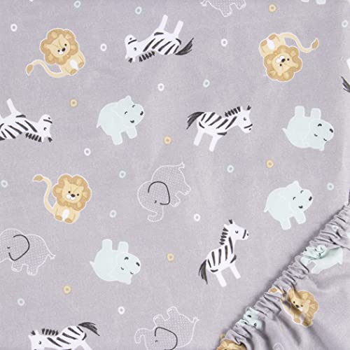 Sammy & Lou Safari Scribble 2-Pack Microfiber Fitted Crib Sheet Set, Fits Standard Crib Mattress 28 In X 52 In; Fully Elasticized, #TOP6