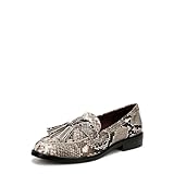 Franco Sarto Womens Carolynn Slip On Tassel Loafers Loafer Grey Multi Snake 8 M